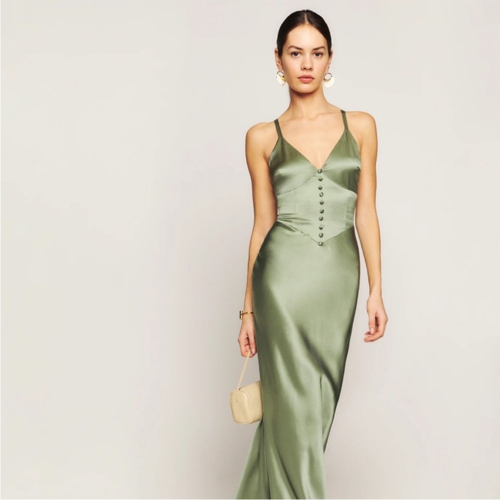 Reformation ESA Maxi Dress in Artichoke NWT